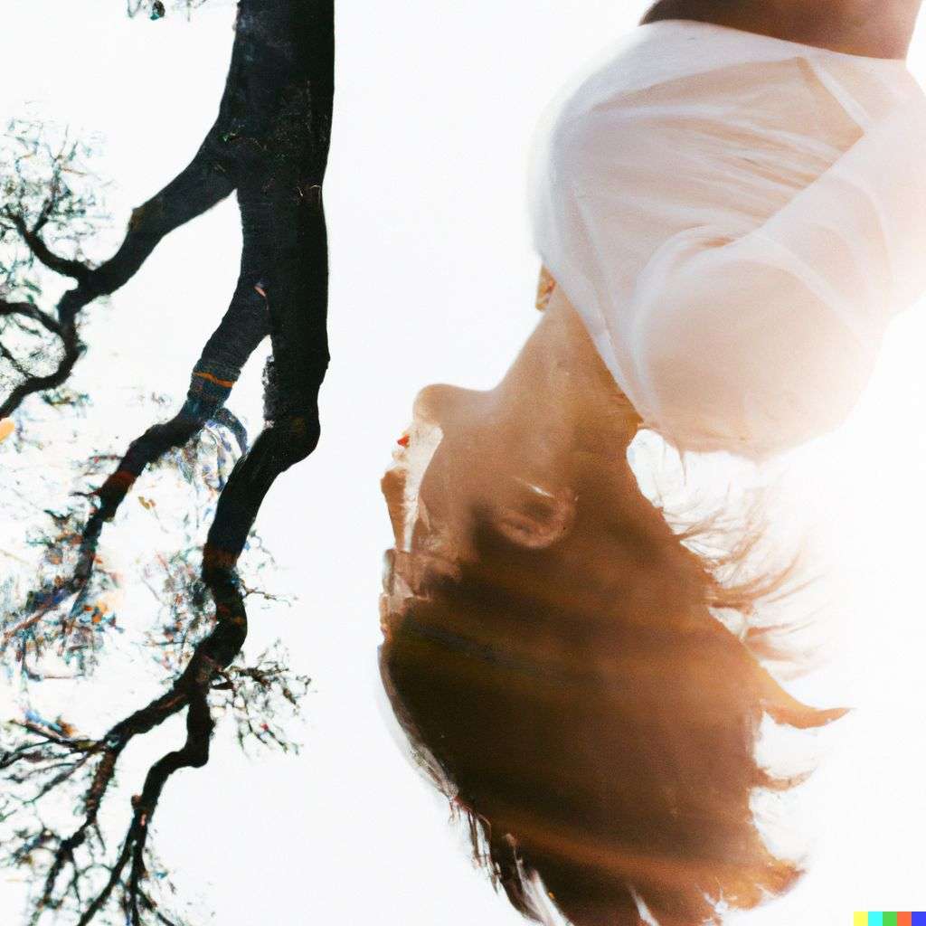 the discovery of gravity, photograph, double exposure